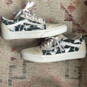 Vans with black and white design